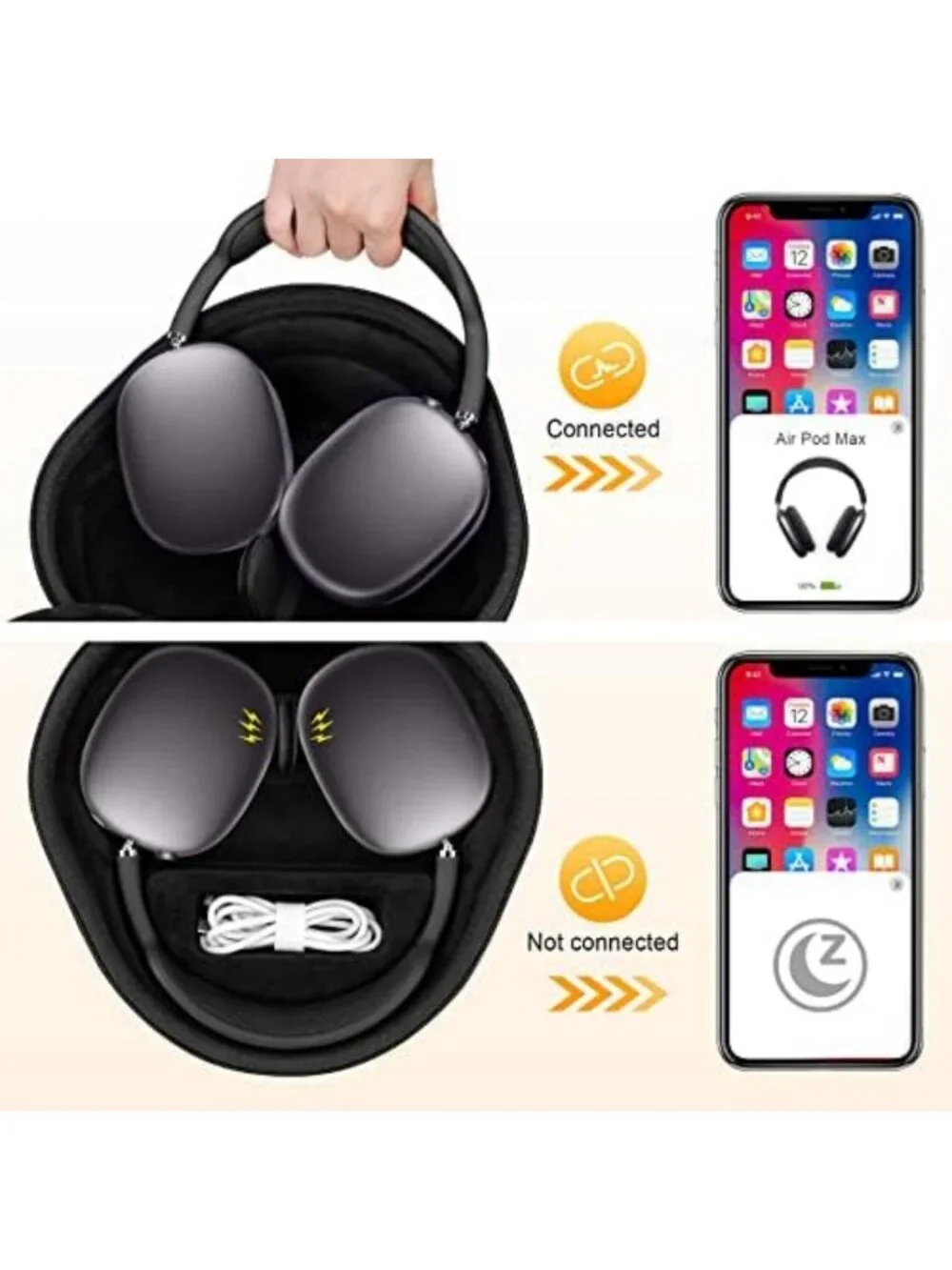 Stylish Black Case for Apple AirPods Max 2 - Protective Over-Ear Headphones
